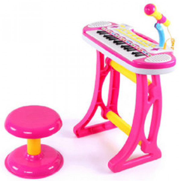 可自彈自唱電子鋼琴組【兒童早教益智音樂帶麥克風椅子電子琴玩具】花最實惠的價格誘發小孩的音樂興趣,還有多種混音功能鍵,益智玩具/兒童樂器